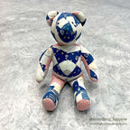 ANTIQUE CALICO PATCHWORK QUILTED TEDDY BEAR...