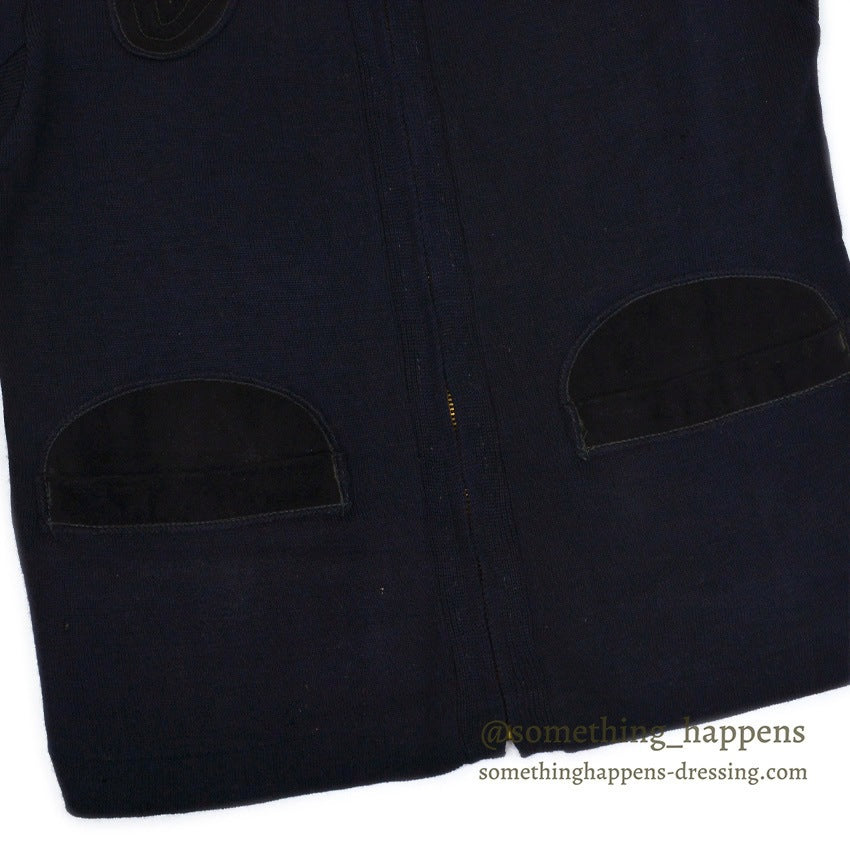 1960's SKOOKUM SHOOTING ZIP UP WOOL CARDIGAN DARK NAVY... 42
