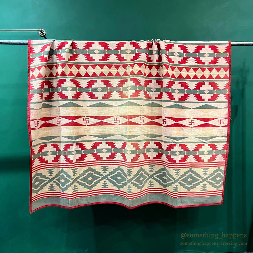 c.1930's SWASTIKA CAMP BLANKET... 180cm×150m