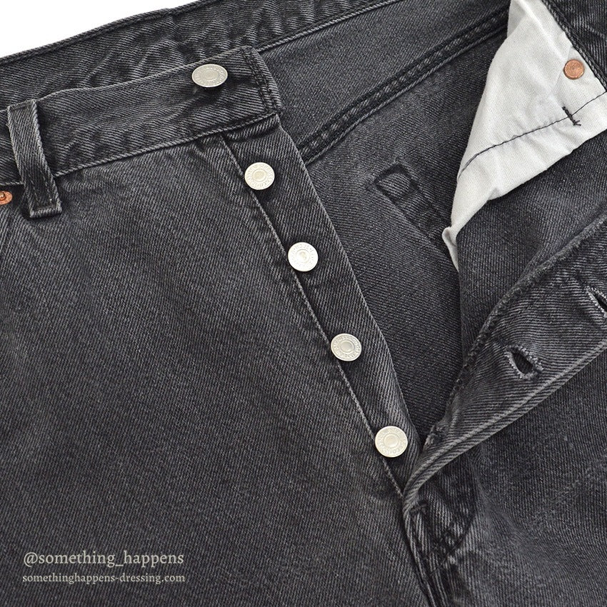Levi's 501 BLACK DENIM PANTS FADED... W36/L30