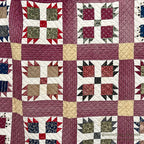 ANTIQUE BEAR'S PAW PATCHWORK QILT MAROON... 197cm/194cm