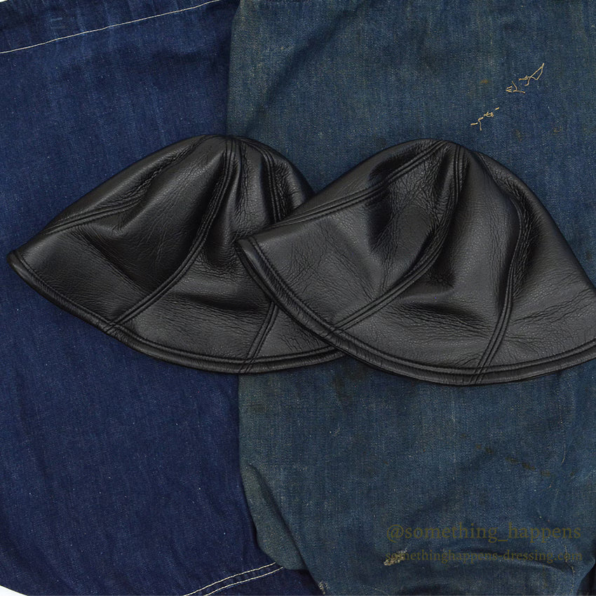 FAKE LEATHER ALL BLACK HAT...