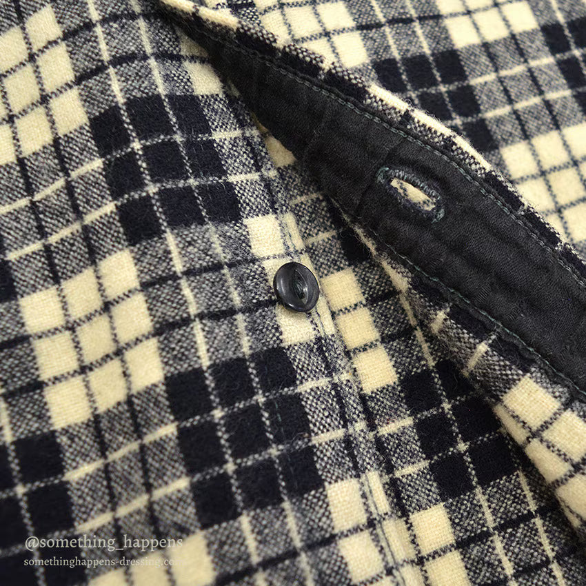 1940's WOOLRICH BLACK/WHITE PLAID WOOL SHIRT ... 16