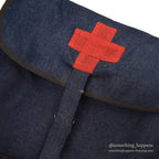 ~1940's AMERICAN RED CROSS DENIM SHOULDER DITTY BAG...