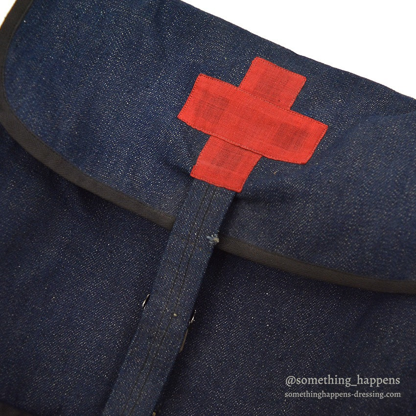 ~1940's AMERICAN RED CROSS DENIM SHOULDER DITTY BAG...