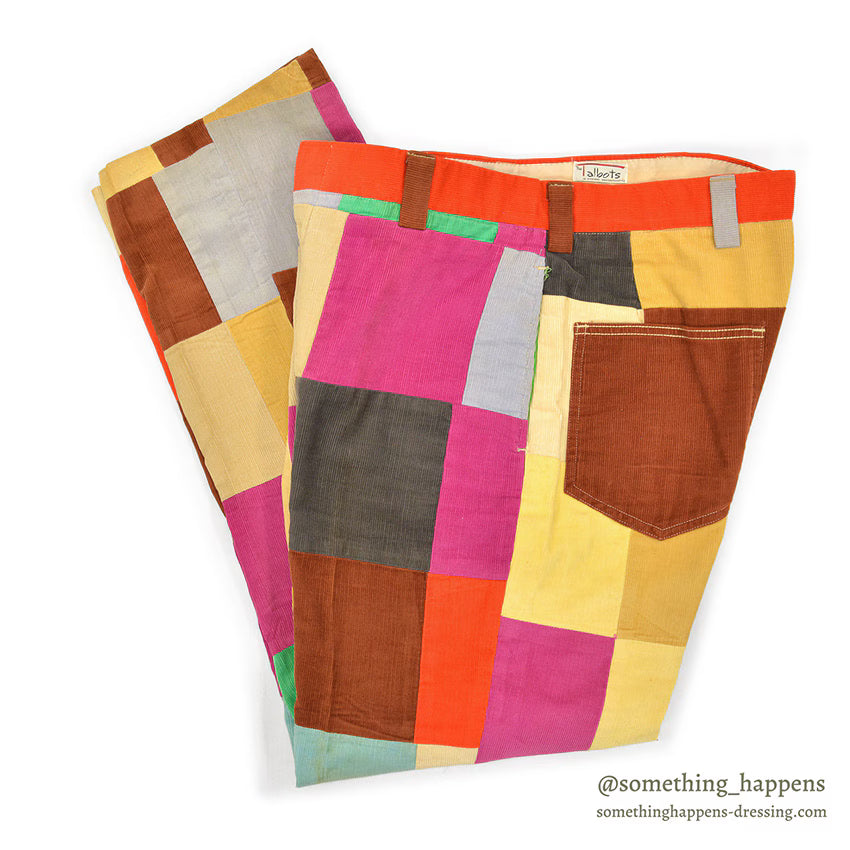 ~1970's TALBOTS PATCHWORK CORDUROY PANTS ... W36/L30