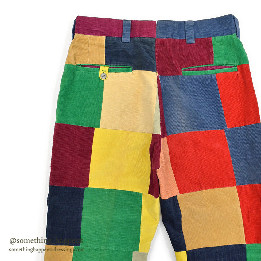 1970's CRAZY PATTERN PATCHWORK CORDUROY PANTS... W32/L28