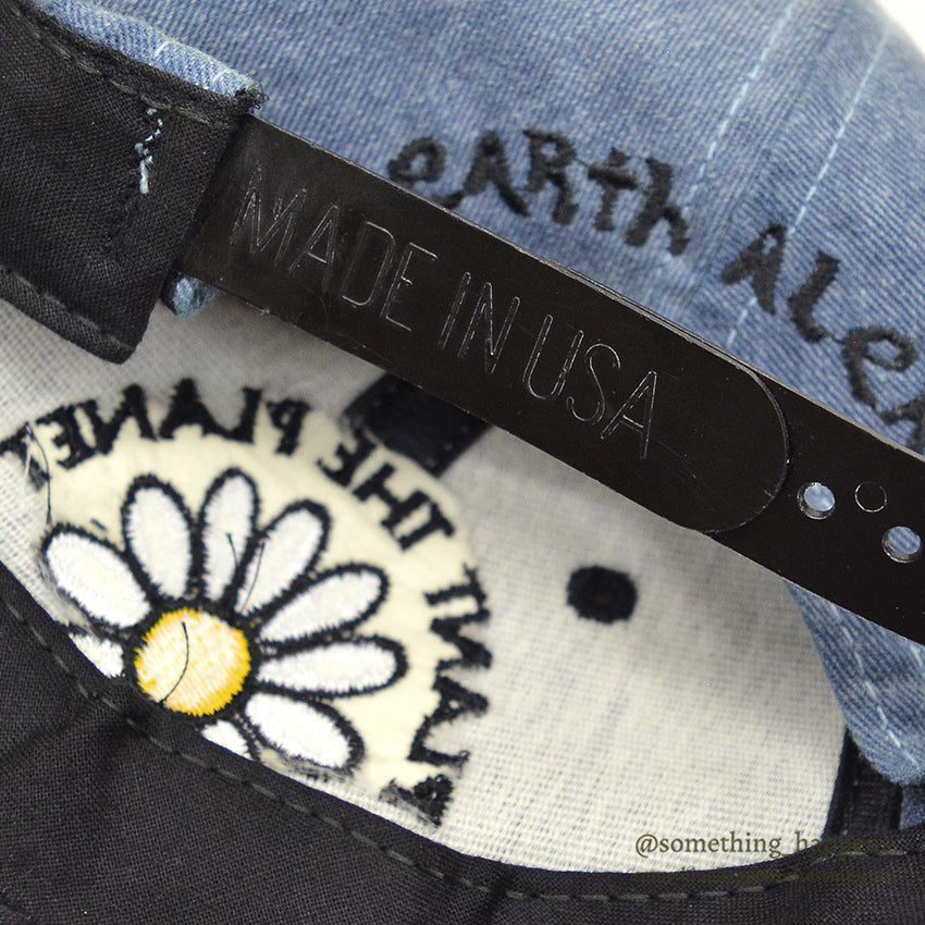 1990's PLANT THE PLANET FLOWER EMBROIDERY CAP...