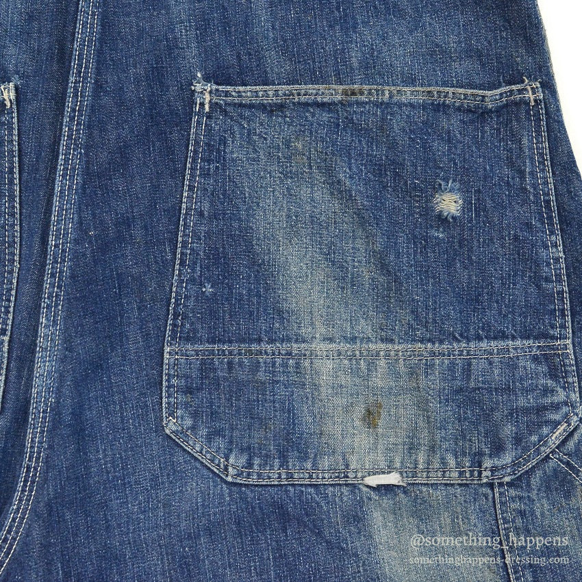 1950's HERCULES DENIM OVERALL SUN FADED ... W38/L28