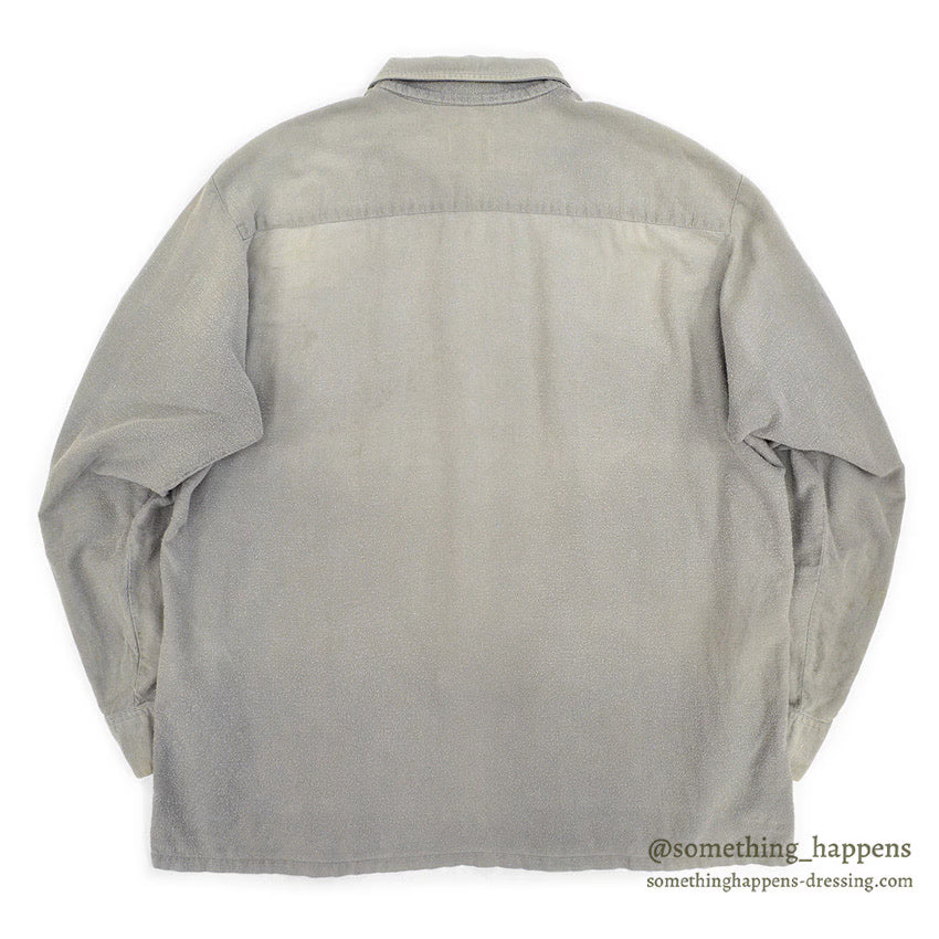 1960's TOWNCRAFT PENNEYS PLAIN LIGHT GRAY FLANNEL SHIRT ... L