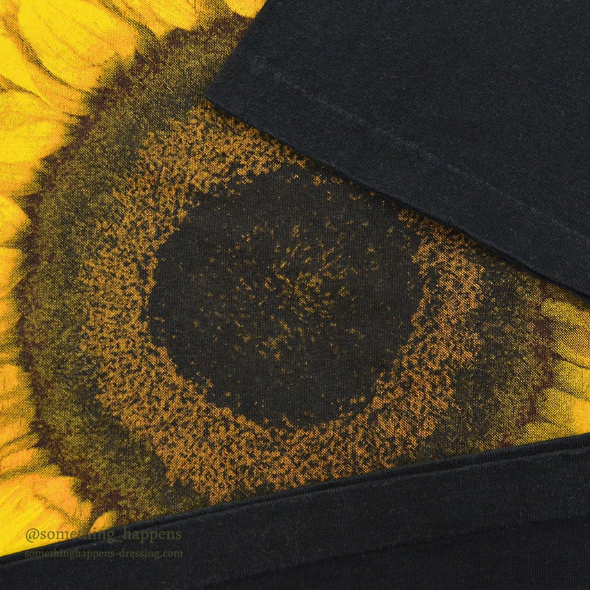 1990's MAZE SUN FLOWER T-SHIRT BLACK...M