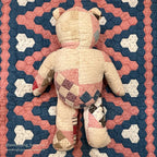 ANTIQUE CALICO PATCHWORK QUILTED TEDDY BEAR...
