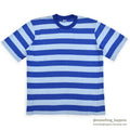 ~1980's BLUE STRIPED T-SHIRT ... LARGE