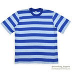 ~1980's BLUE STRIPED T-SHIRT ... LARGE