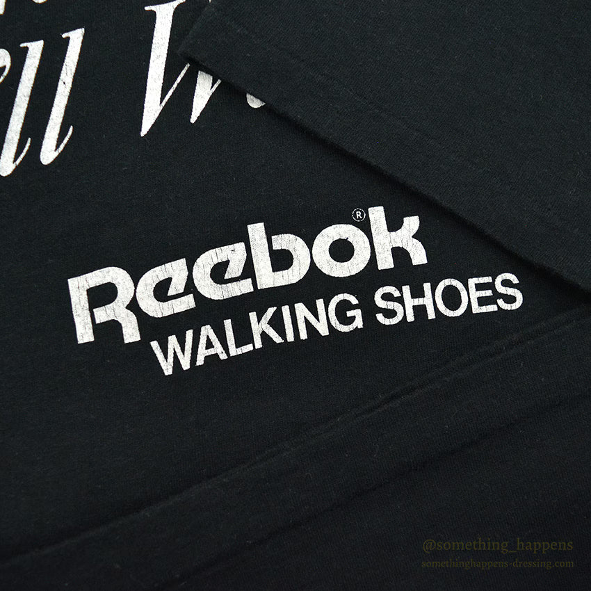 1980's ANVIL REEBOK " No Thanks I'll Walk! "ADVERTISING T-SHIRT BLACK ... XL