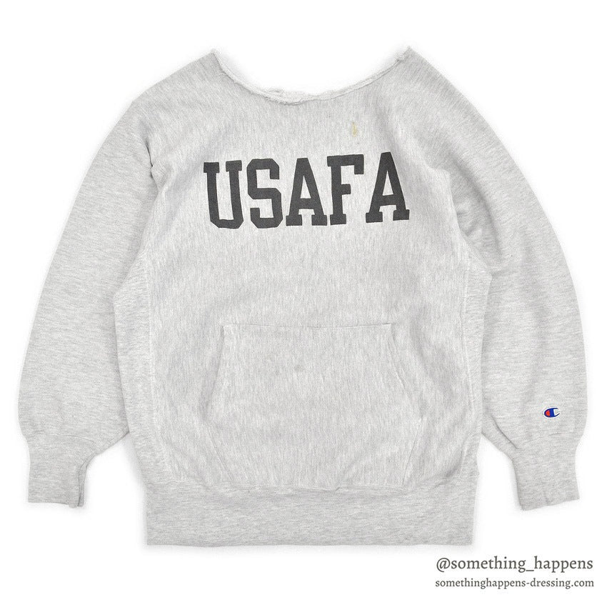 1990's CHAMPION USAFA REVERSE WEAVE SWEAT PARKA CHOPPED HOOD...