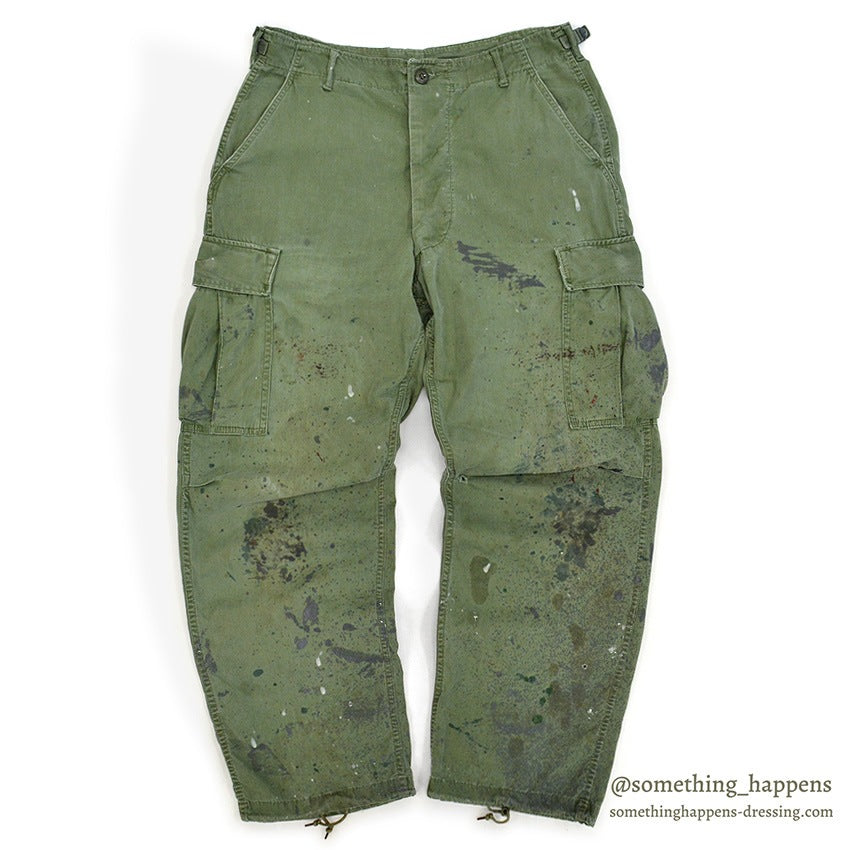 1960's USARMY JUNGLE FATIGUE PANTS POPLIN... MEDIUM-REGULAR
