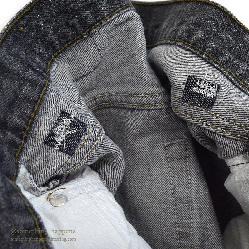 1990's Levi's 501 BLACK DENIM PANTS CHOPPED... W32