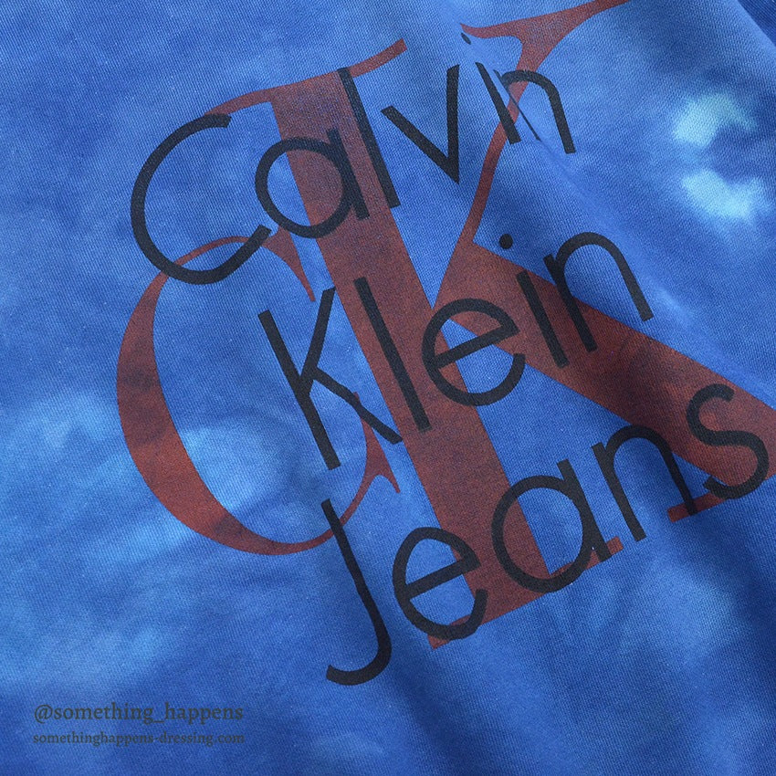 1990's CALVIN KLEIN JEANS BLUE OVERDYED SWEAT SHIRT...L
