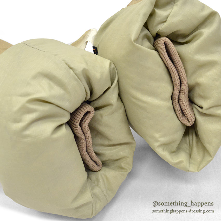1970's~ EDDIE BAUER FUR SHEARLING DOWN MITTENS...S