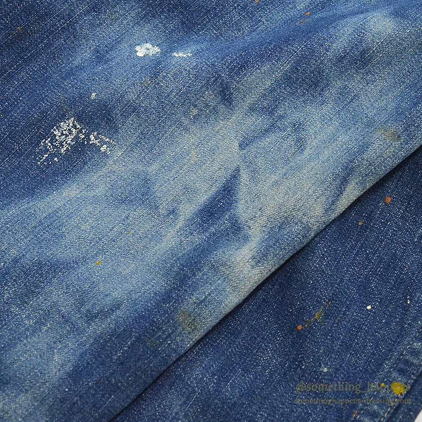 1940's U.S.NAVY WW2 DENIM TROUSERS PAINT SPLATTER/FADED ... W30/L30