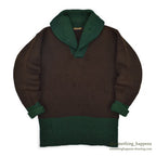 1930's Oakes Bros TWO-TONE SHAWL COLLAR SWEATER...