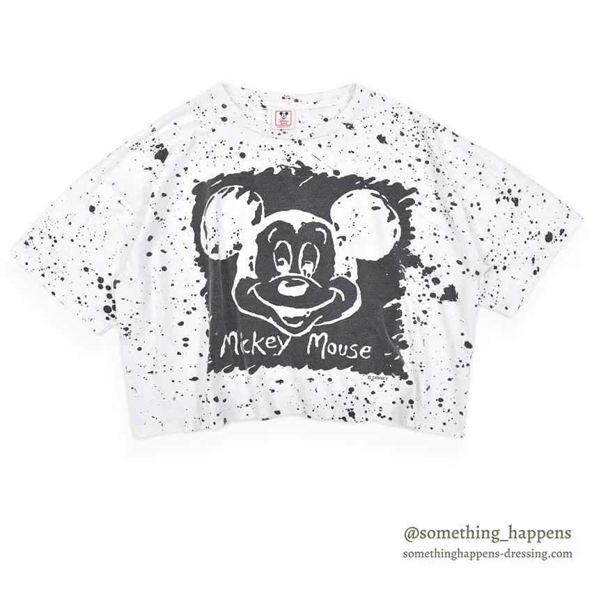 1990's DISNEY MICKEY MOUSE OVER SIZE T-SHIRT / CROPPED...