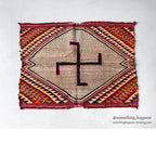 c.1900's NAVAJO RUG WHIRLING LOG SADDLE BLANKET ... 91cm/69cm