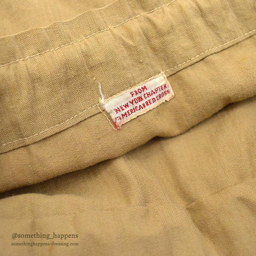 ~1940's AMERICAN RED CROSS LIGHT BROWN HBT APRON DITTY BAG...