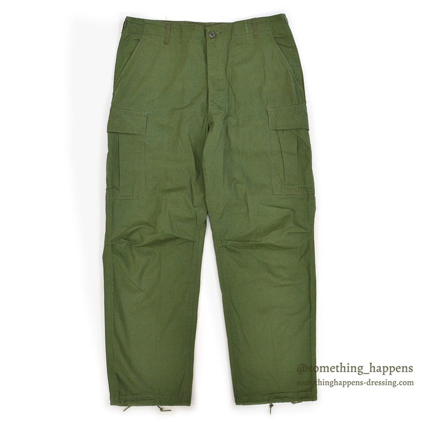 1960's DEADSTOCK U.S.ARMY JUNGLE FATIGUE PANTS / 3RD NON-RIP ... L-R