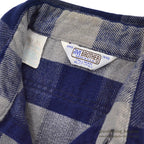 ~1980's FIVE BROTHER HEAVY FLANNEL SHIRT NAVY/GRAY ... XL-TALL
