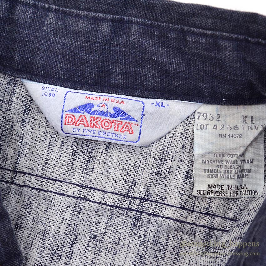 1990's DAKOTA BY FIVE BROTHER WASHED COTTON SHIRT ... XL