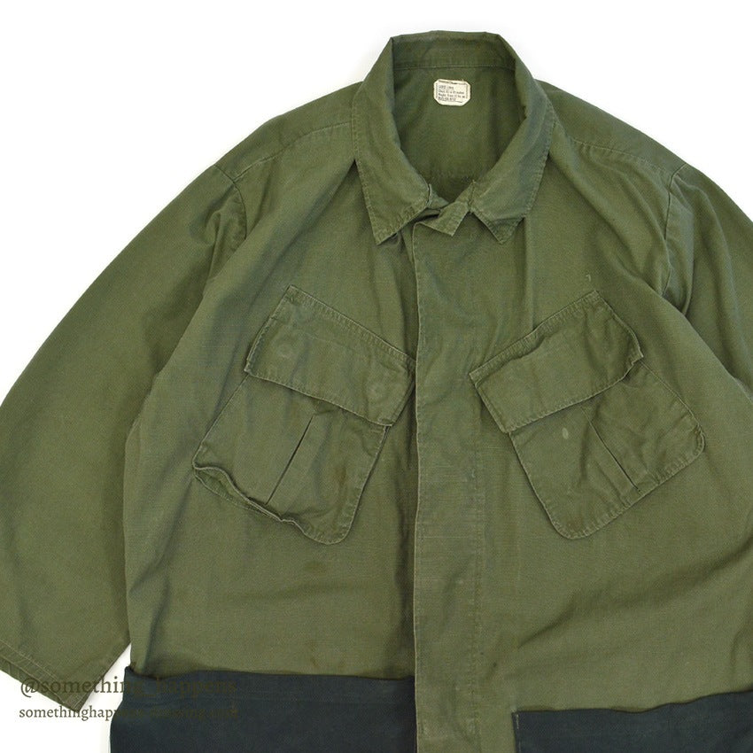 1960's USARMY JUNGLE FATIGUE JACKET / MODIFIED... LARGE-LONG