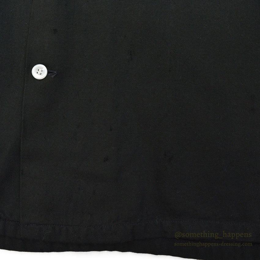 ~1960's BLACK RAYON GABARDINE SHIRT...L