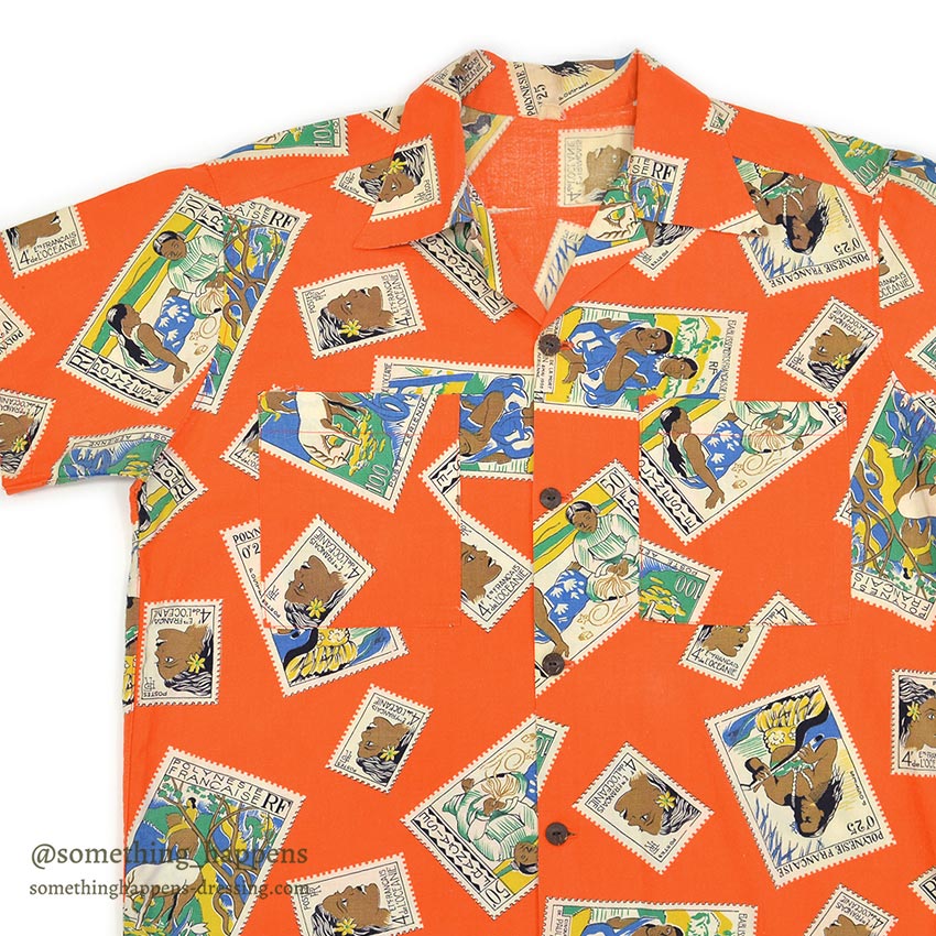 1950's~ PAUL GAUGUIN ART PRINT ALL COTTON S/S SHIRT ...