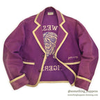 ~1940's TSLANKFORD & SONS IOWA WESLEYAN TIGER EMBROIDERY MOLESKIN JACKET...