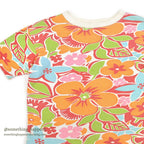 1960's~ HEALTHKNIT FLOWER PATTERN S/S SWEAT SHIRT ... M