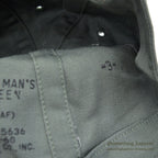1960's DEADSTOCK USAF CAP, UTILITY, MAN'S COTTON SATEEN SAGE GREEN 2 ... 71/2