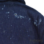 1940's USNAVY WW2 SHAWL COLLAR DENIM JACKET / DARK AND DAMAGED...