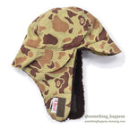 1980's ORVIS DUCK HUNTER CAMO GORE-TEX CAP WITH EAR FLAPS ... L/XL