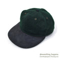 1990's LAKE OF THE ISLES GREEN WOOL / SUEDE LEATHER CAP... L
