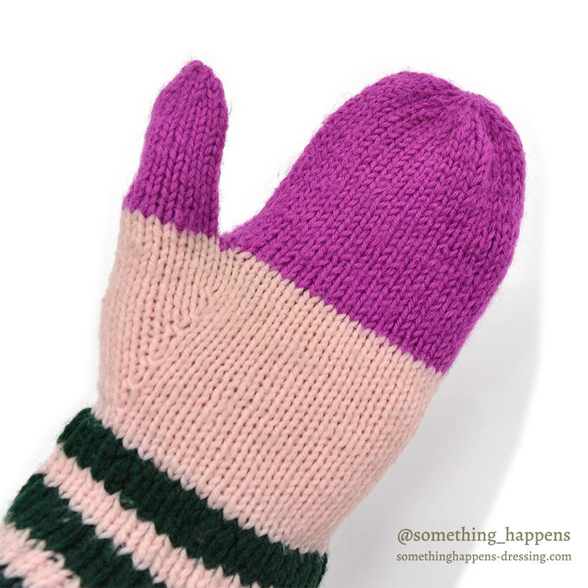 1960's HOME MADE HAND KNIT MITTENS 1...