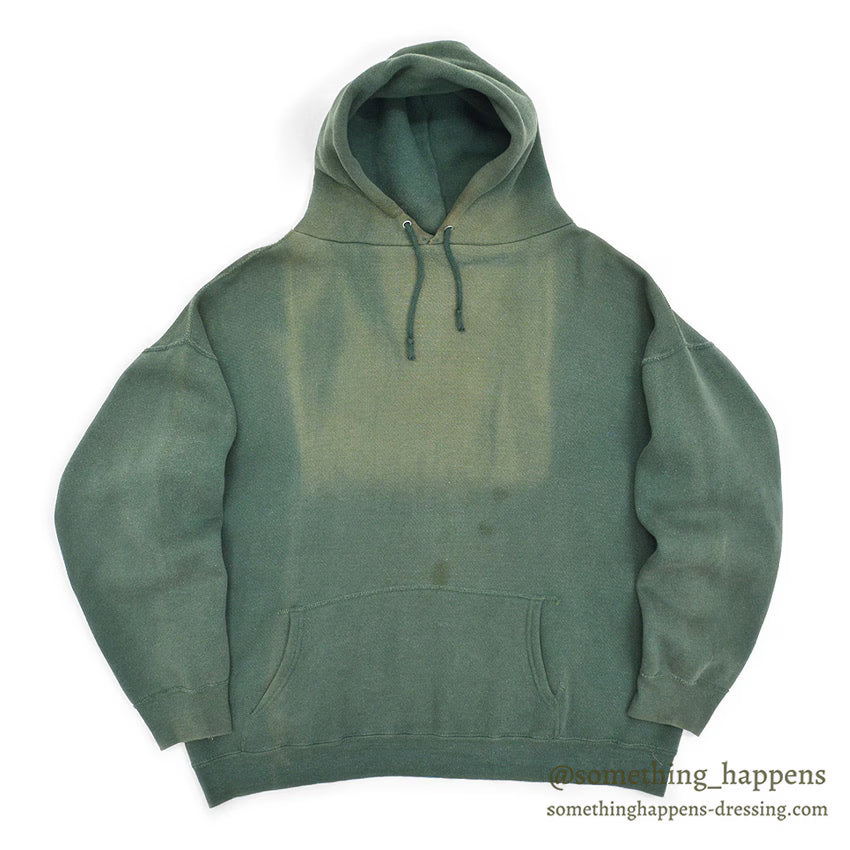 1960's OLD GREEN FADED SWEAT PARKA / BIG SIZE...