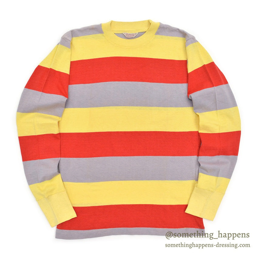 1960's DEADSTOCK ALLENDALE WIDE BORDER STRIPED L/S TEE ... L