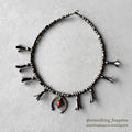 OLD NAVAJO NAJA SQUASH BLOSSOM SILVER BEADS NECKLACE...