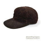 1990's EDDIE BAUER QUILTED CORDUROY CAP / BROWN...