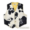 1960's CAMPUS ANIMAL PATTERN FAUX FUR BOA VEST... L