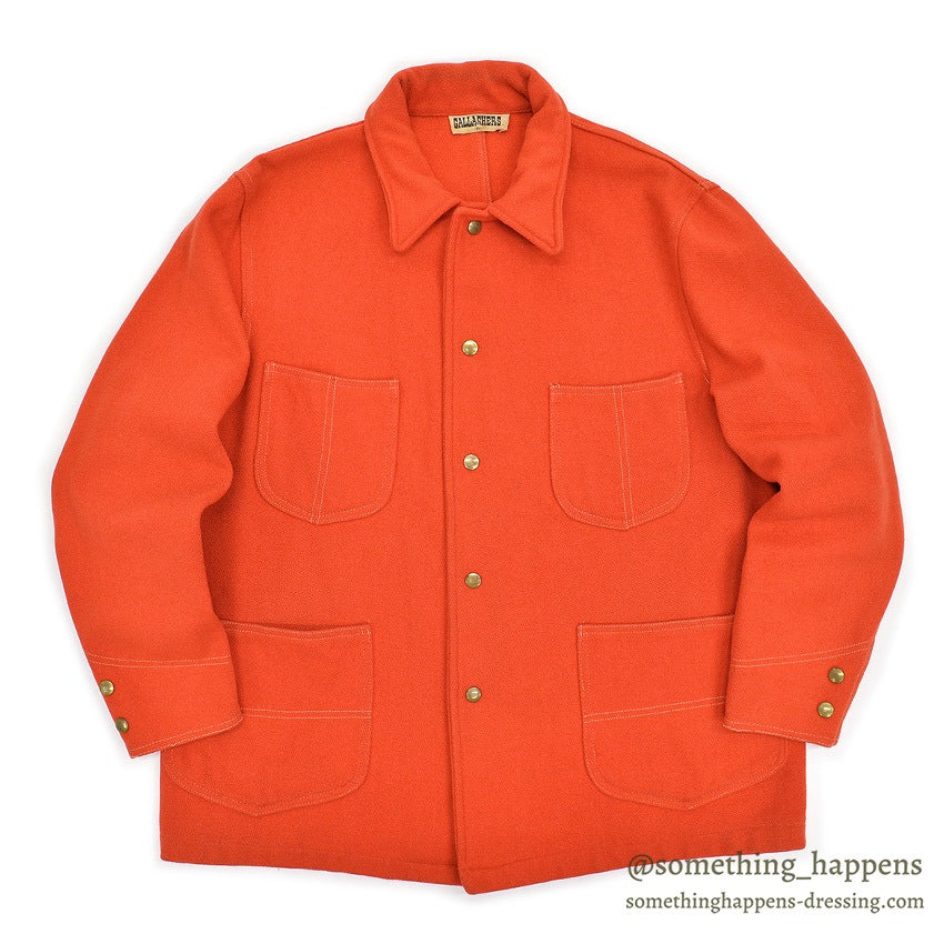 1970's GALLAGHERS ORANGE WOOL COVERALL...XL