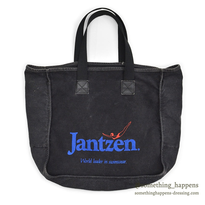 1980's~ JANTZEN BLACK COTTON TOTE BAG ...