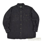 1990's BERNE BLACK COTTON HEAVY FLANNEL SHIRT... L